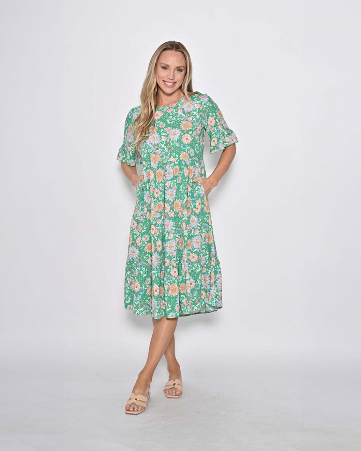 Ruffle Sleeve Midi Dress | Chances Surf NZ