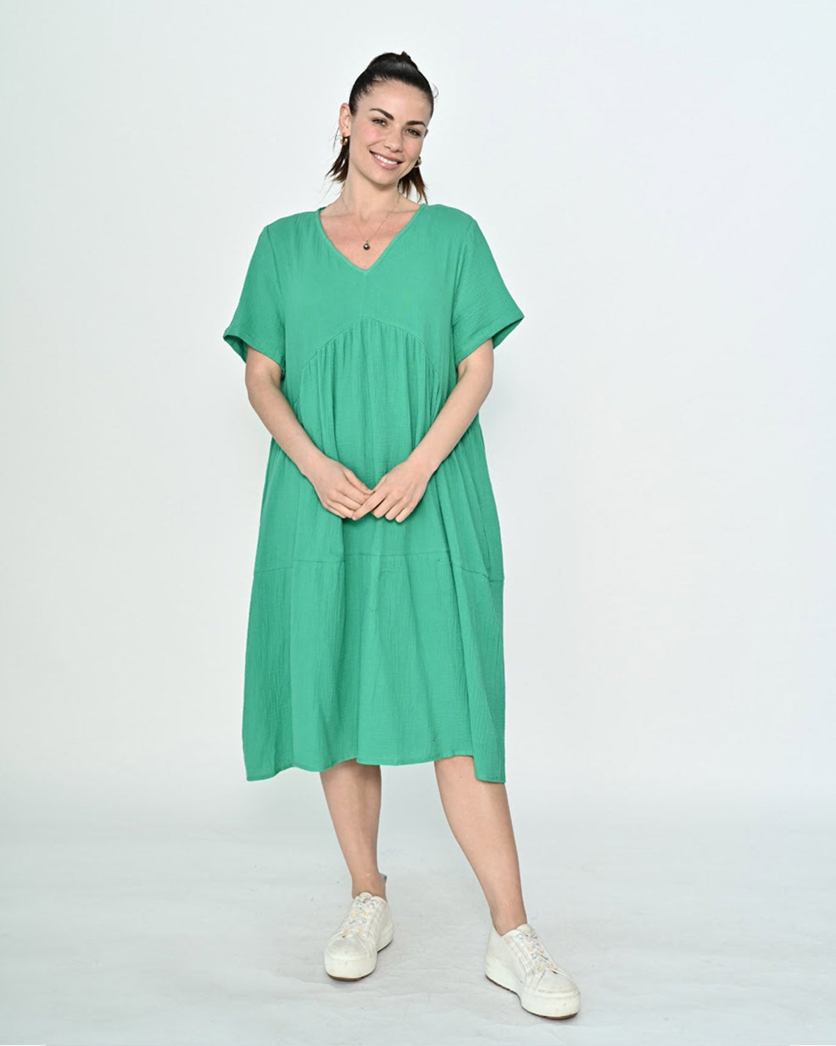 V neck cotton outlet dress